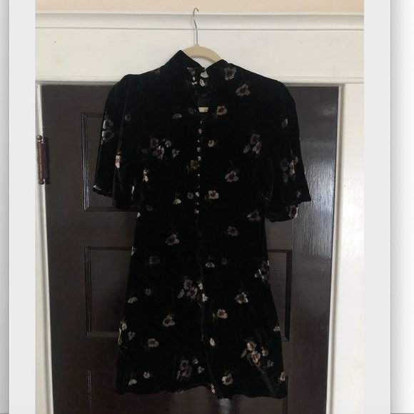 Free People Be My Baby Velvet Floral Mini - Picture 3 of 7